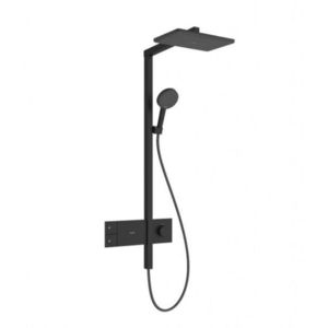 HANSGROHE Raindance Alive Q Sprchový set s termostatem, 21x34 cm, 3 proudy, EcoSmart, matná černá 24581670 obraz