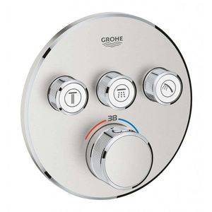 GROHE Grohtherm SmartControl Termostatická sprchová podomítková baterie, 3 ventily, supersteel 29121DC0 obraz