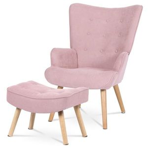 Křeslo ušák s podnožkou PINK2, růžová obraz