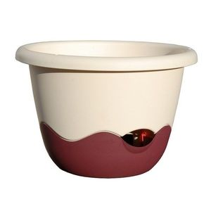Samozavlažovací květiná Mareta 25 slon. kost + vínová, závěsný, Plastia, pr. 25 cm obraz