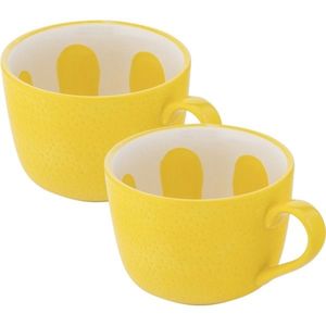 Altom Sada keramických jumbo hrnků Tropicana citron 470 ml, 2 ks obraz