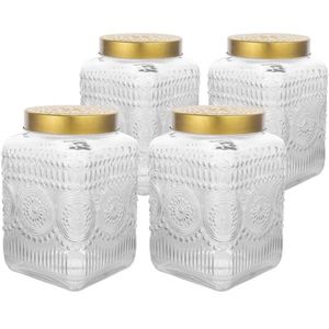 Altom Sada skleněných dóz se zlatým víkem Daisy 2, 2 l, 4 ks, 2, 2 l obraz