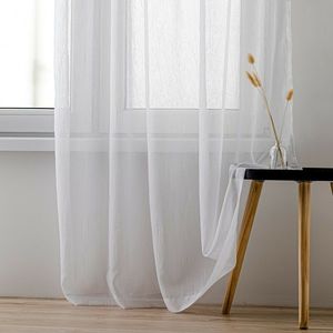 Homede Záclona Kresz Eyelets gold, bílá, 140 x 160 cm obraz