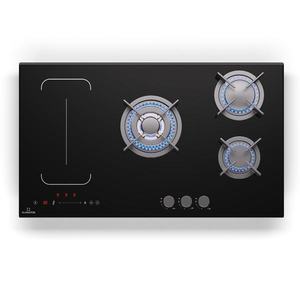 Klarstein MultiChef 5 Wok, indukční a plynová varná deska, 5 varných zón, 3 plynové hořáky, 2 indukční varné desky, FlexZone obraz