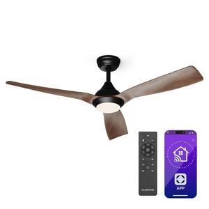 Klarstein Fiji Flow 2 v 1 Smart, stropní ventilátor, Ø 132 cm, stmívatelné LED světlo, dálkové ovládání, ovládání přes aplikaci, obousměrný provoz obraz