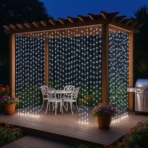 VOLTRONIC® 59571 Vánoční osvětlení - světelný závěs - 3x3 m studená bílá 300 LED obraz