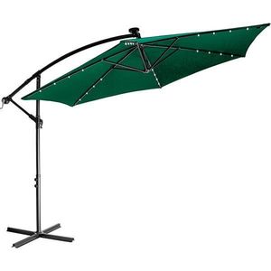 88637 STILISTA Zahradní slunečník s kličkou 3, 5 m, zelený + LED obraz