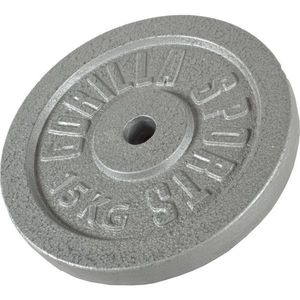 Gorilla Sports Litinový zátěžový kotouč, stříbrná, 15 kg obraz