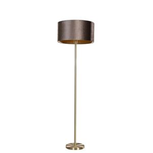 Stojací lampa mosazná ssametovým stínidlem hnědá 50 cm - Simplo obraz