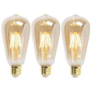 Sada 3 stmívatelných LED žárovek E27 ST64 Goldline 5W 380lm 2200K obraz