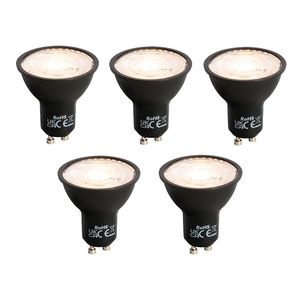Sada 5 stmívatelných LED žárovek GU10 černých 6W 500lm 2700K obraz