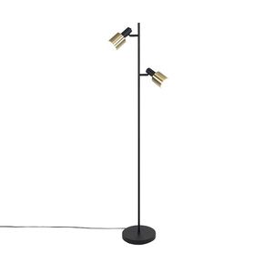 Designová stojací lampa černá se zlatem 2-světlo - Stijn obraz