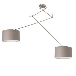 Ocelové závěsné svítidlo sstínítkem 35cm taupe nastavitelné 2-světlo - Blitz obraz