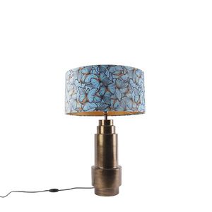 Stolní lampa bronzová ssametovým stínidlem smotýlem 50 cm - Bruut obraz
