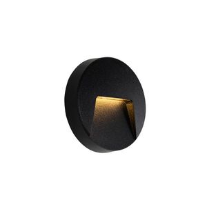 Venkovní nástěnné svítidlo černé kulaté vč. LED IP65 - Gem obraz