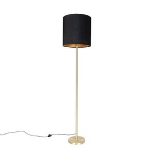 Klasická stojací lampa mosazná s černým stínítkem 40 cm - Simplo obraz