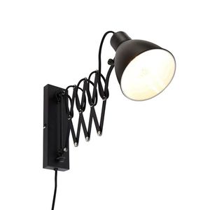 Průmyslová nástěnná lampa černá s nastavitelným ramenem - Merle obraz