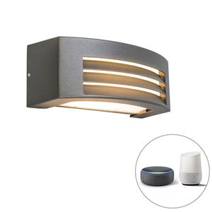 Chytrá nástěnná lampa antracitová IP44 vč. Wifi P45 - Hurricane 1 obraz