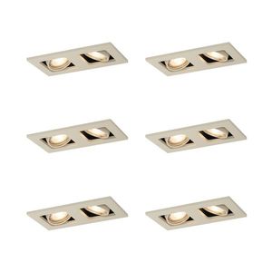 Sada 6 moderních zapuštěných bodových světel béžová GU10 50mm nastavitelná 2-světla - Qure obraz