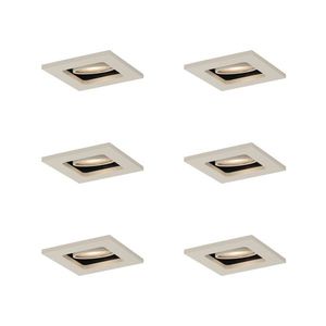 Sada 6 moderních zapuštěných bodových světel béžová GU10 50mm otočná a naklápěcí - Qure obraz