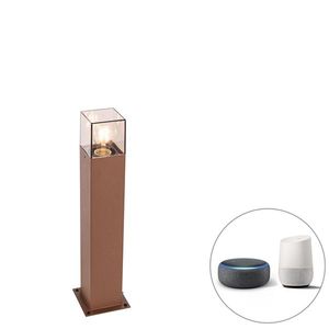 Chytrá stojací venkovní lampa rezavě hnědá 50 cm vč. Wifi P45 - Dánsko obraz
