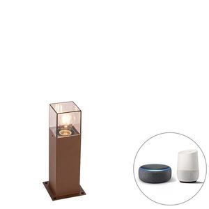 Chytrá stojací venkovní lampa rezavě hnědá 30 cm vč. Wifi P45 - Dánsko obraz