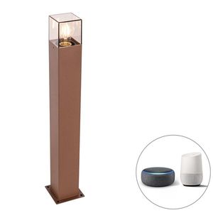 Chytrá stojací venkovní lampa rezavě hnědá 70 cm vč. Wifi P45 - Dánsko obraz