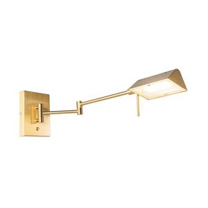 Designová nástěnná lampa mosazná vč. LED stmívatelná - Notia obraz