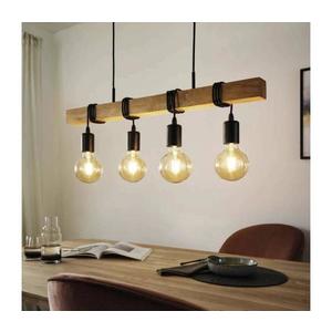 Eglo Eglo 33378 - LED Lustr na lanku TOWNSHEND 4xE27/4W/230V 2200K béžová/černá obraz