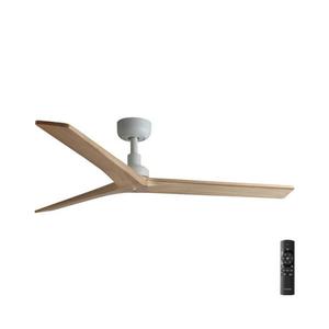 FARO Barcelona FARO 34280 - Stropní látor KLIM M borovice/bílá pr. 125 cm+dálkové ovládání obraz