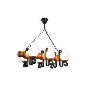 Brilagi Brilagi - Lustr na řetězu RUSTIC 6xE14/40W/230V buk/ořech obraz