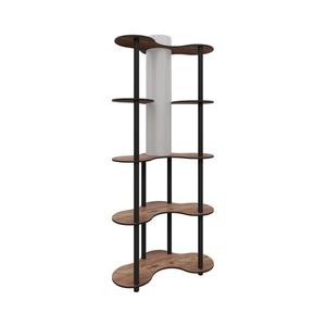 Stojací lampa s poličkami 1xE27/40W/230V 150 cm černá/hnědá obraz