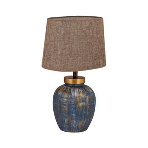 Stolní lampa 1xE27/40W/230V modrá/béžová obraz