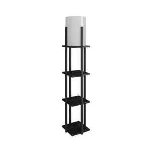 Stojací lampa s poličkami NORA 1xE27/40W/230V černá obraz