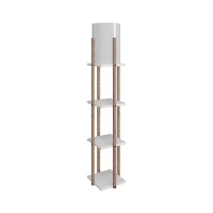 Stojací lampa s poličkami NORA 1xE27/40W/230V hnědá/bílá obraz