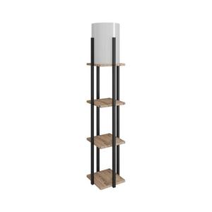 Stojací lampa s poličkami NORA 1xE27/40W/230V černá/hnědá obraz