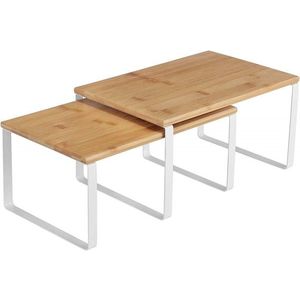 SONGMICS Dvojitý policový organizér Rick 30 cm bílý obraz