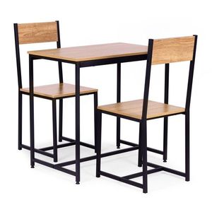 MODERNHOME Jídelní set Gretas dub přírodní/černý obraz