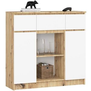 Ak furniture Komoda Baros 101 cm dub artisan/bílá obraz