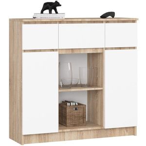 Ak furniture Komoda Baros 101 cm dub sonoma/bílá obraz
