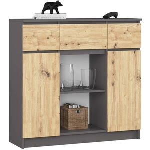 Ak furniture Komoda Baros 101 cm grafit/dub artisan obraz