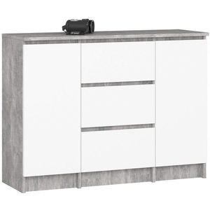 Ak furniture Komoda Girgo 101 cm beton/bílá obraz