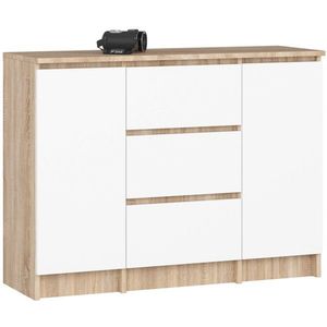 Ak furniture Komoda Girgo 101 cm dub sonoma/bílá obraz