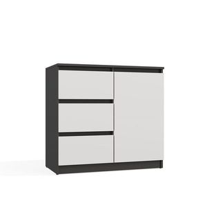 TP Living Komoda Malwa 1D3S 80 cm antracit/bílá obraz
