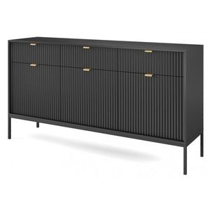 Piaski Komoda Nova 154 cm černá/černý rám obraz