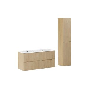 Comad Koupelnová sestava Nordic se skříňkami a zápustnými umyvadly 120 cm dub cremona obraz