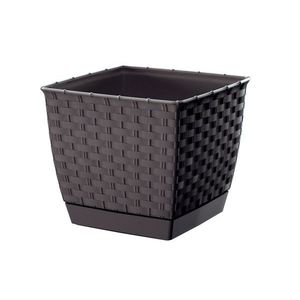 Prosperplast Květináč Ratolla Square umbra, varianta 14, 5 cm obraz