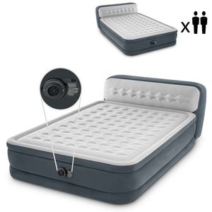 INTEX Nafukovací matrace s automatickou pumpou DELUXE šedá obraz