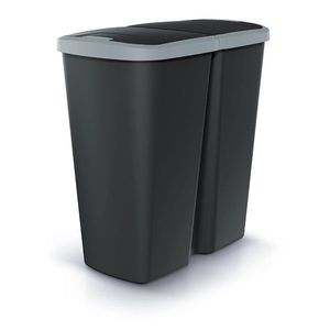 Prosperplast Odpadkový koš COMPACTO DUA černý/světle šedý, varianta 45 l obraz