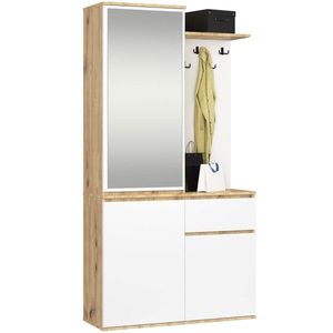 Ak furniture Předsíňová stěna Entro bílá/dub artisan obraz